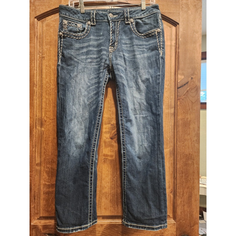 Miss Me Jeans Womens Size‎ 28 Blue Boyfriend Capri Denim Pants